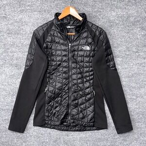 North Face Thermoball Hybrid Full Zip Hooded Jacket Black Womens SmallCUJ7 Small